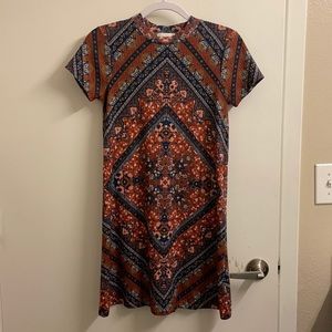 Altar’d State Boho Pattern T-shirt Dress Size XS